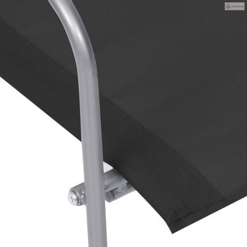 4-részes fekete szövet és acél kerti ülőgarnitúra