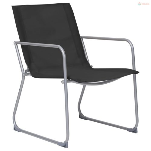 4-részes fekete szövet és acél kerti ülőgarnitúra