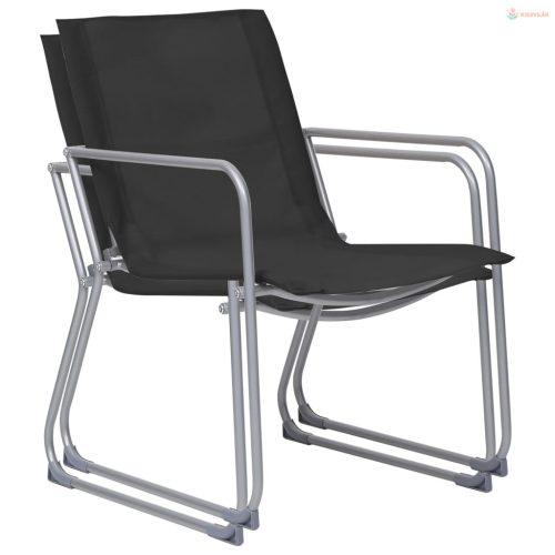 4-részes fekete szövet és acél kerti ülőgarnitúra