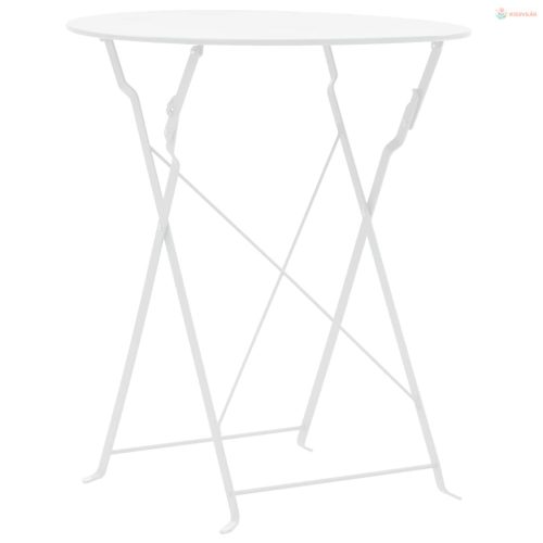 3 darabos fehér acél bisztró szett