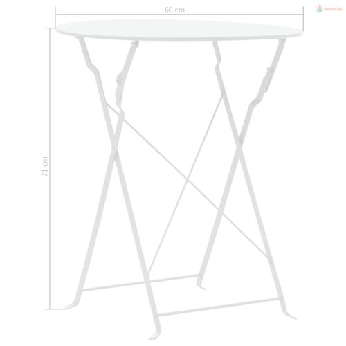 3 darabos fehér acél bisztró szett