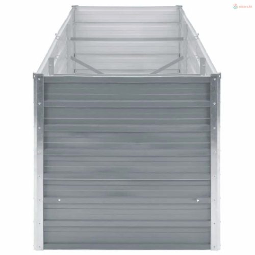 Szürke horganyzott acél kerti magaságyás 240 x 80 x 77 cm