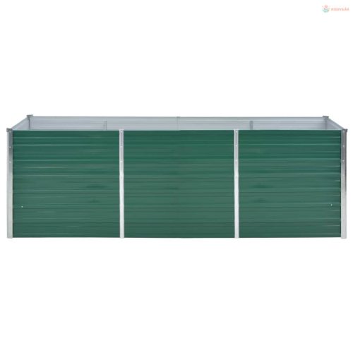 Zöld horganyzott acél kerti magaságyás 240 x 80 x 77 cm