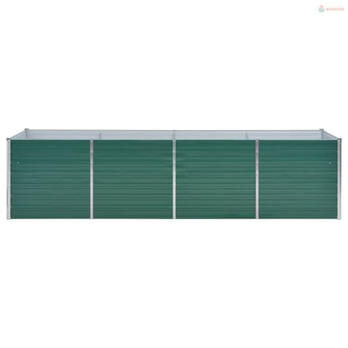 Zöld horganyzott acél kerti magaságyás 320 x 80 x 77 cm