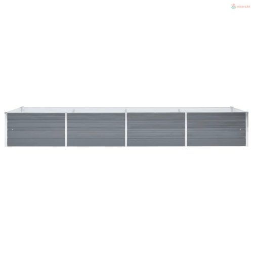 Szürke horganyzott acél kerti magaságyás 320 x 80 x 45 cm