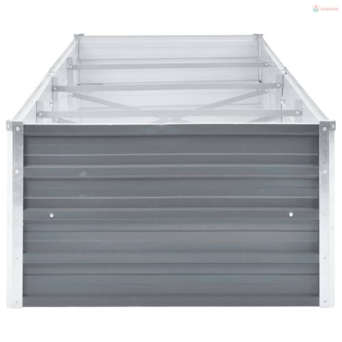 Szürke horganyzott acél kerti magaságyás 320 x 80 x 45 cm