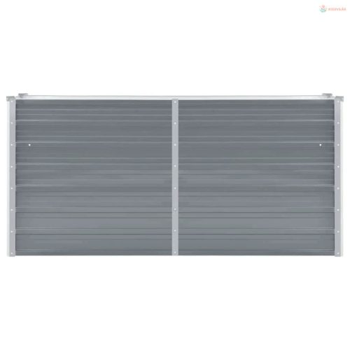 Szürke horganyzott acél kerti magaságyás 160 x 40 x 77 cm