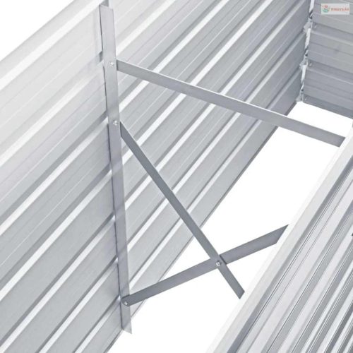 Szürke horganyzott acél kerti magaságyás 160 x 40 x 77 cm