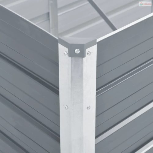 Szürke horganyzott acél kerti magaságyás 160 x 40 x 77 cm