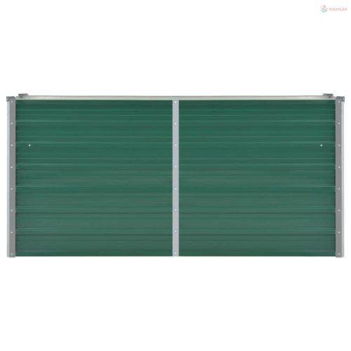 Zöld horganyzott acél kerti magaságyás 160 x 40 x 77 cm