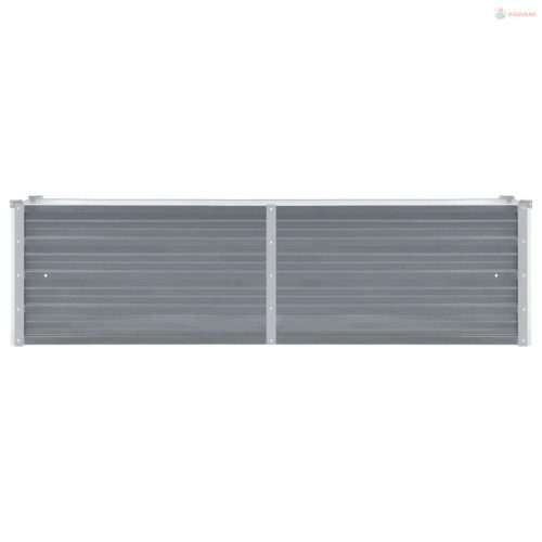 Szürke horganyzott acél kerti magaságyás 160 x 40 x 45 cm