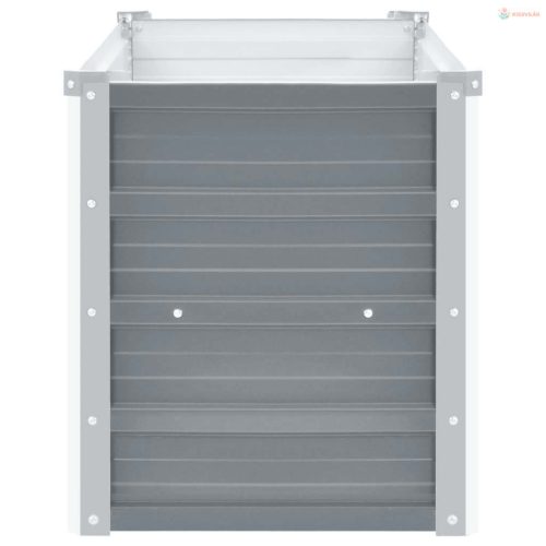 Szürke horganyzott acél kerti magaságyás 160 x 40 x 45 cm