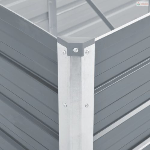 Szürke horganyzott acél kerti magaságyás 100 x 40 x 77 cm