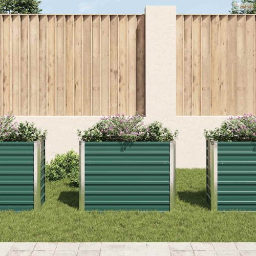 Zöld horganyzott acél kerti magaságyás 100 x 40 x 77 cm