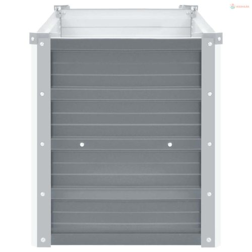 Szürke horganyzott acél kerti magaságyás 100 x 40 x 45 cm