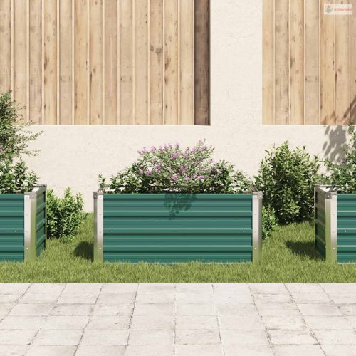 Zöld horganyzott acél kerti magaságyás 100 x 40 x 45 cm