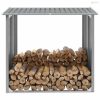 Szürke horganyzott acél kerti tűzifatároló 172 x 91 x 154 cm