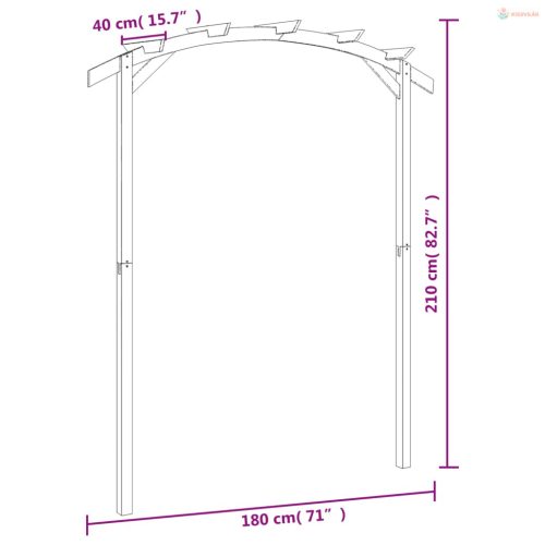 Kerti pergola impregnált fenyőfalécekből 180 x 210 x 40 cm