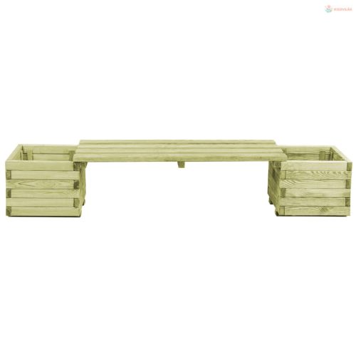 Impregnált fenyőfa kerti virágtartó pad