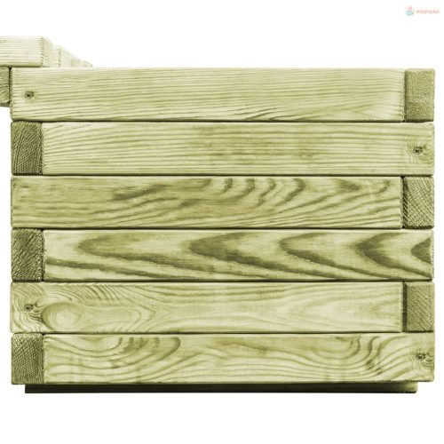 Impregnált fenyőfa kerti virágtartó pad