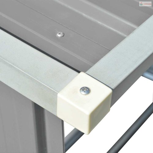 Szürke horganyzott acél kerti tűzifatároló, 163 x 83 x 154 cm