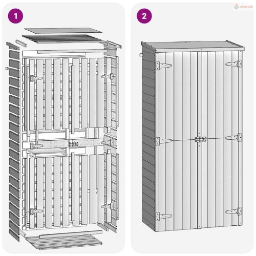 Fenyőfa kerti szerszámtároló fészer 85 x 48 x 177 cm
