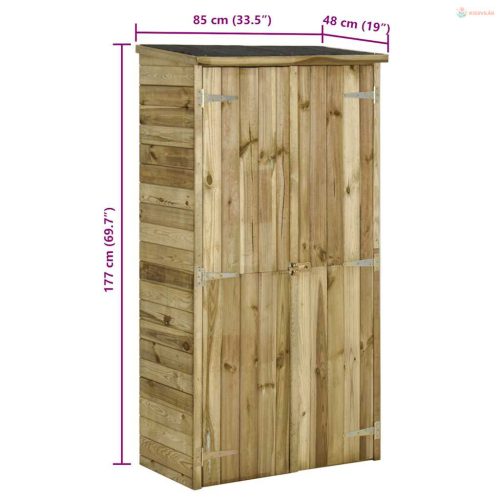 Fenyőfa kerti szerszámtároló fészer 85 x 48 x 177 cm