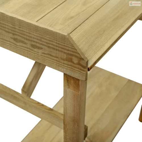 Impregnált fenyőfa kerti virágtartó asztal 75 x 40 x 90 cm