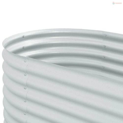 Ezüstszínű horganyzott acél kerti magaságyás 400 x 80 x 81 cm