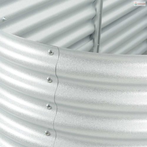 Ezüstszínű horganyzott acél kerti magaságyás 400 x 80 x 81 cm