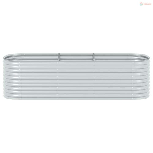 Ezüstszínű horganyzott acél kerti magaságyás 320 x 80 x 81 cm