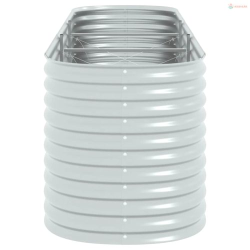 Ezüstszínű horganyzott acél kerti magaságyás 320 x 80 x 81 cm