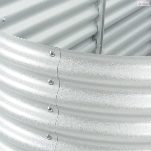 Ezüstszínű horganyzott acél kerti magaságyás 320 x 80 x 81 cm