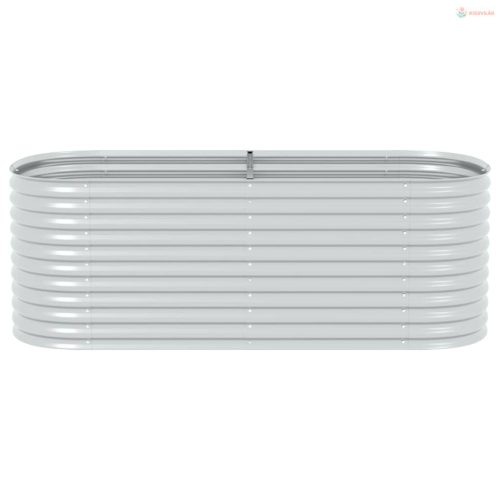 Ezüstszínű horganyzott acél kerti magaságyás 240 x 80 x 81 cm