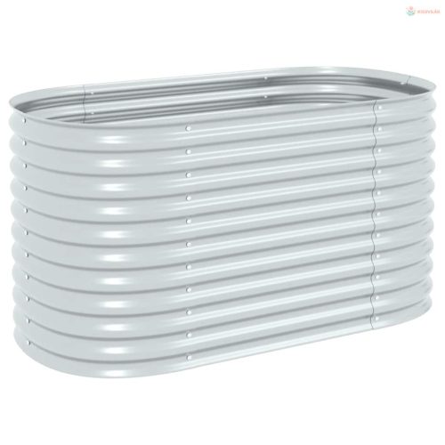 Ezüstszínű horganyzott acél kerti magaságyás 160 x 80 x 81 cm