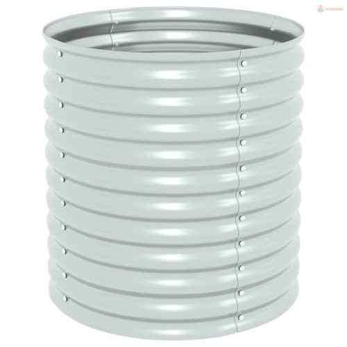 Ezüstszínű horganyzott acél kerti magaságyás 80 x 80 x 81 cm