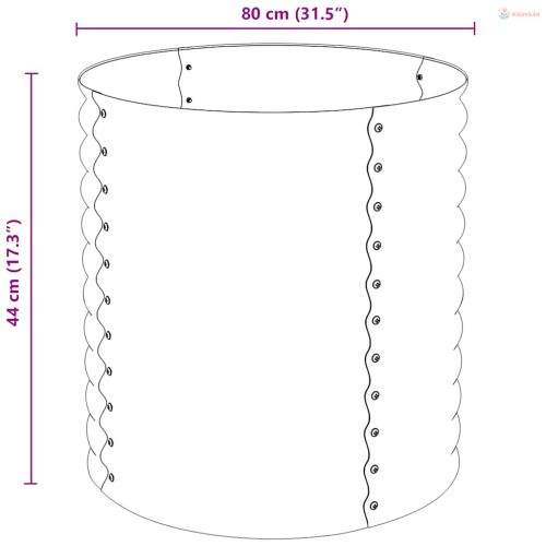 Ezüstszínű horganyzott acél kerti magaságyás 80 x 80 x 81 cm