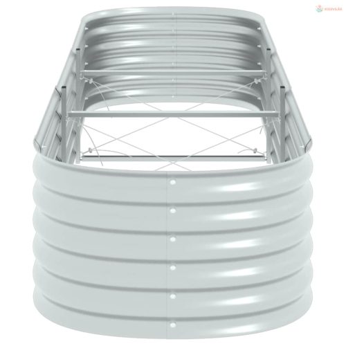 Ezüstszínű horganyzott acél kerti magaságyás 320 x 80 x 44 cm