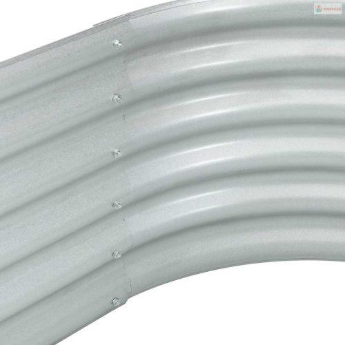 Ezüstszínű horganyzott acél kerti magaságyás 320 x 80 x 44 cm