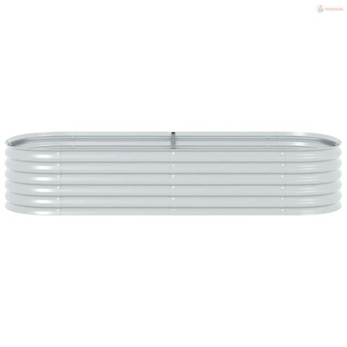 Ezüstszínű horganyzott acél kerti magaságyás 240 x 80 x 44 cm