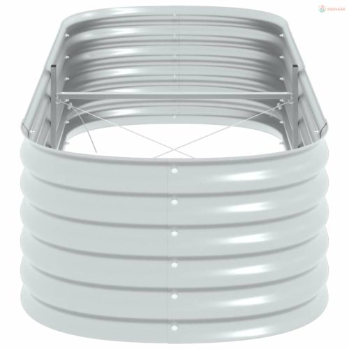 Ezüstszínű horganyzott acél kerti magaságyás 240 x 80 x 44 cm