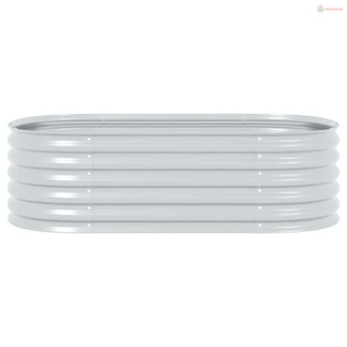 Ezüstszínű horganyzott acél kerti magaságyás 160 x 80 x 44 cm