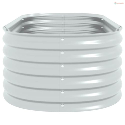 Ezüstszínű horganyzott acél kerti magaságyás 160 x 80 x 44 cm