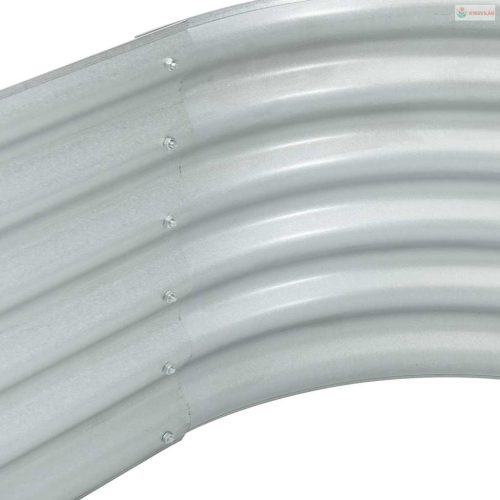 Ezüstszínű horganyzott acél kerti magaságyás 160 x 80 x 44 cm