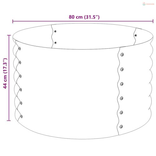 Ezüstszínű horganyzott acél kerti magaságyás 80 x 80 x 44 cm
