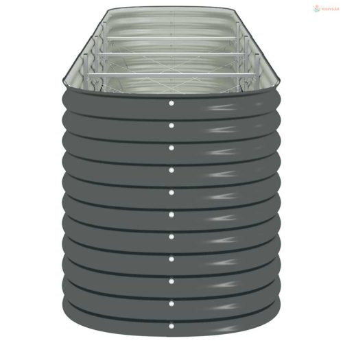 Szürke horganyzott acél kerti magaságyás 400 x 80 x 81 cm