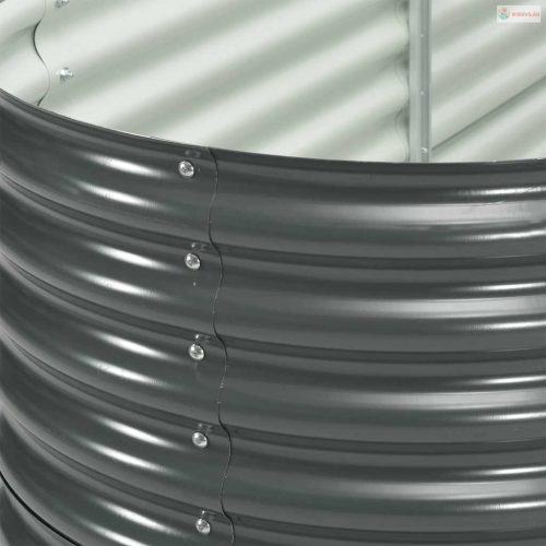 Szürke horganyzott acél kerti magaságyás 400 x 80 x 81 cm