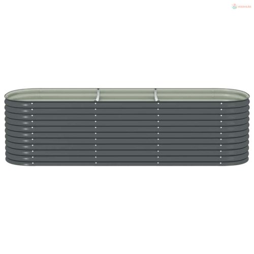 Szürke horganyzott acél kerti magaságyás 320 x 80 x 81 cm