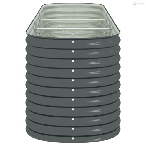 Szürke horganyzott acél kerti magaságyás 320 x 80 x 81 cm