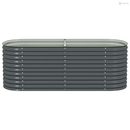 Szürke horganyzott acél kerti magaságyás 240 x 80 x 81 cm